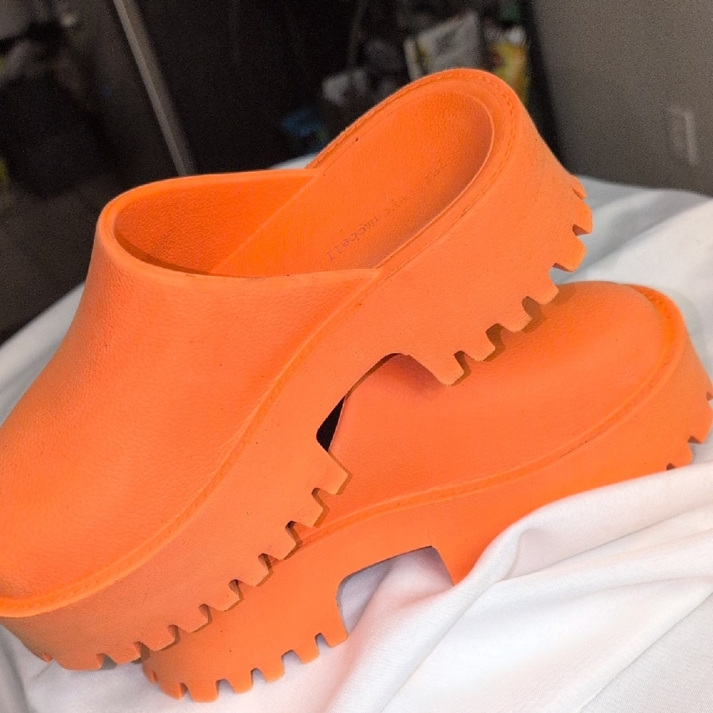 Women's Orange Slip-On Clogs - Picture 5 of 12